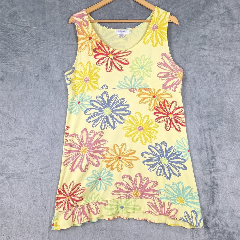 Fresh Produce Dress Large Boho Floral Coastal Beach Resort Ruffle Mini Shift